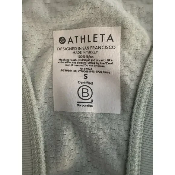 Athleta Womens Tank Green Racerback, White Half Zip, Blue Long Sleeve Lot Size S - Picture 6 of 16